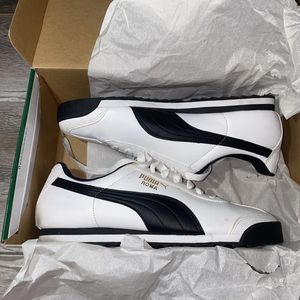 Puma Mens Roma Basic 353572-04 White Casual Shoes Sneake Sz 10.5 Replacement Box